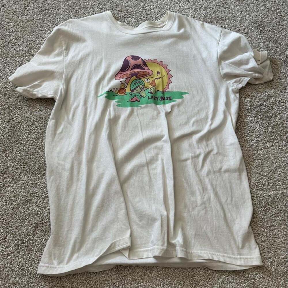 PacSun Men's White and Cream T-shirt